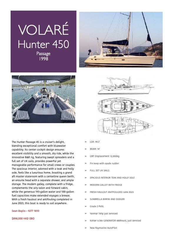 1998 Hunter 45 Passage – VOLARÉ